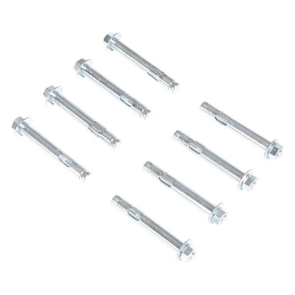 Vestil Sleeve Anchor, 5/8" Dia., 4" L, Steel Zinc Plated, 8 PK AS-584-8PK - main